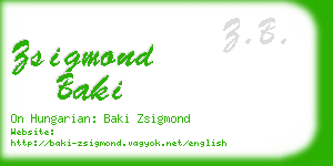 zsigmond baki business card
